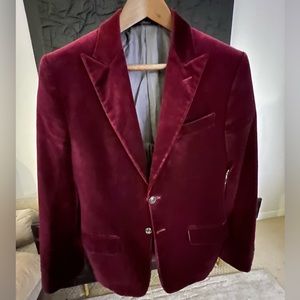 Velvet blazer red